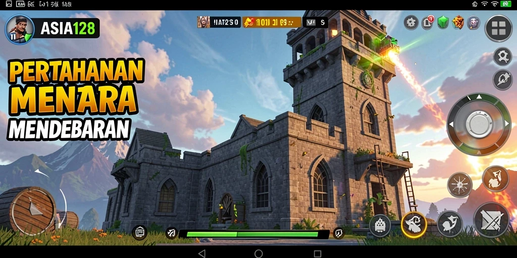 Tampilan gameplay menara yang seru dan penuh strategi