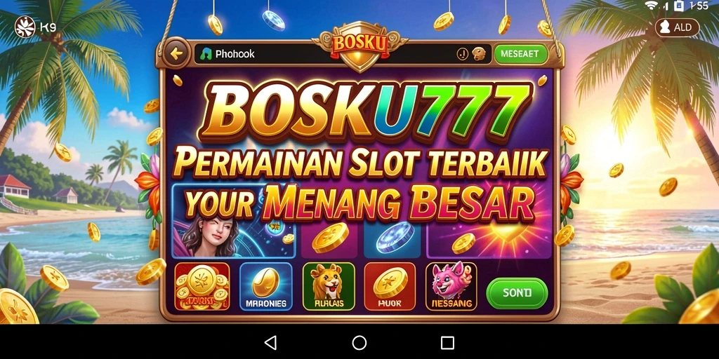 Tampilan gameplay menakjubkan dari BOSKU777 dengan desain slot yang menarik.