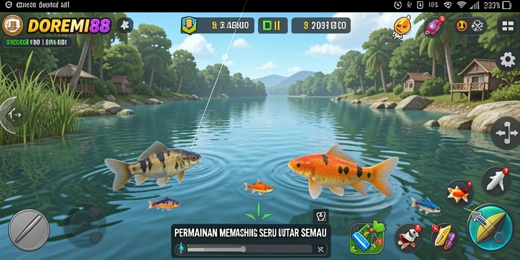 Tangkapan ikan menakjubkan dalam DOREMI88 dengan gameplay memancing yang seru.