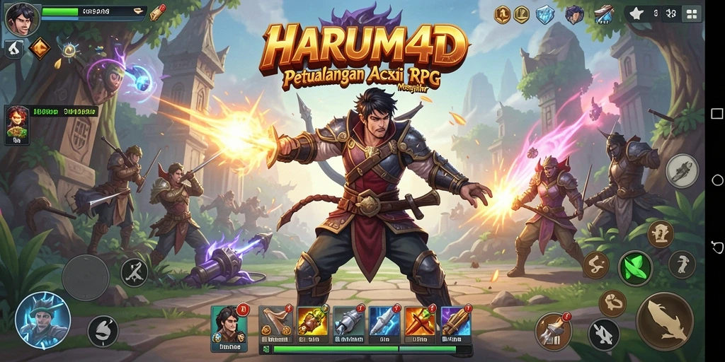 Tampilan menarik dari gameplay penuh aksi di HARUM4D.