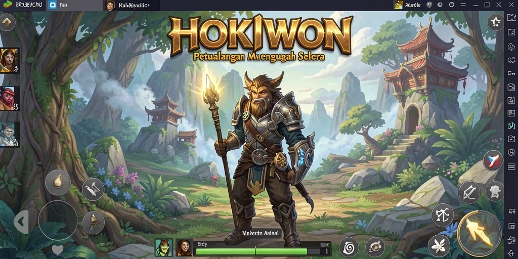 Screenshot HOKIWON menampilkan aksi seru dalam pertarungan MMORPG.