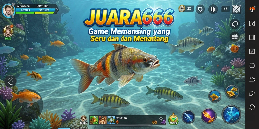 Screenshot JUARA666 menampilkan permainan memancing yang intens dan menarik.