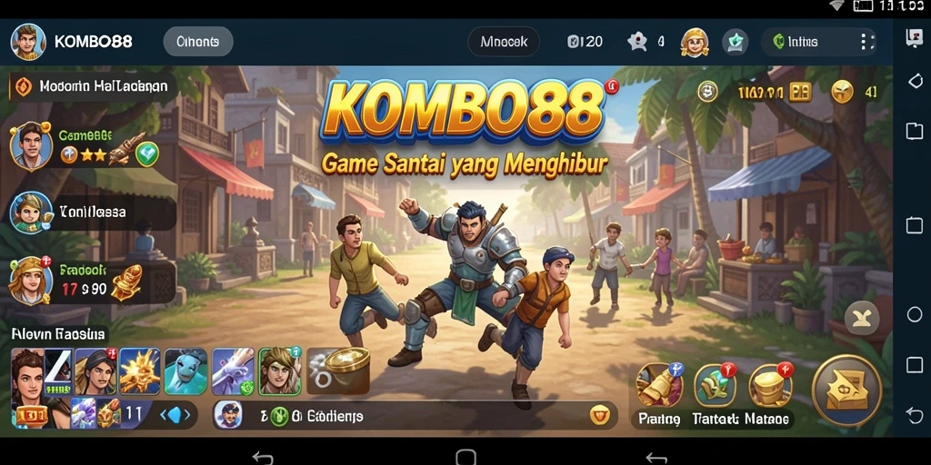 Screenshot utama KOMBO88 menunjukkan gameplay yang menyenangkan dan interaktif.