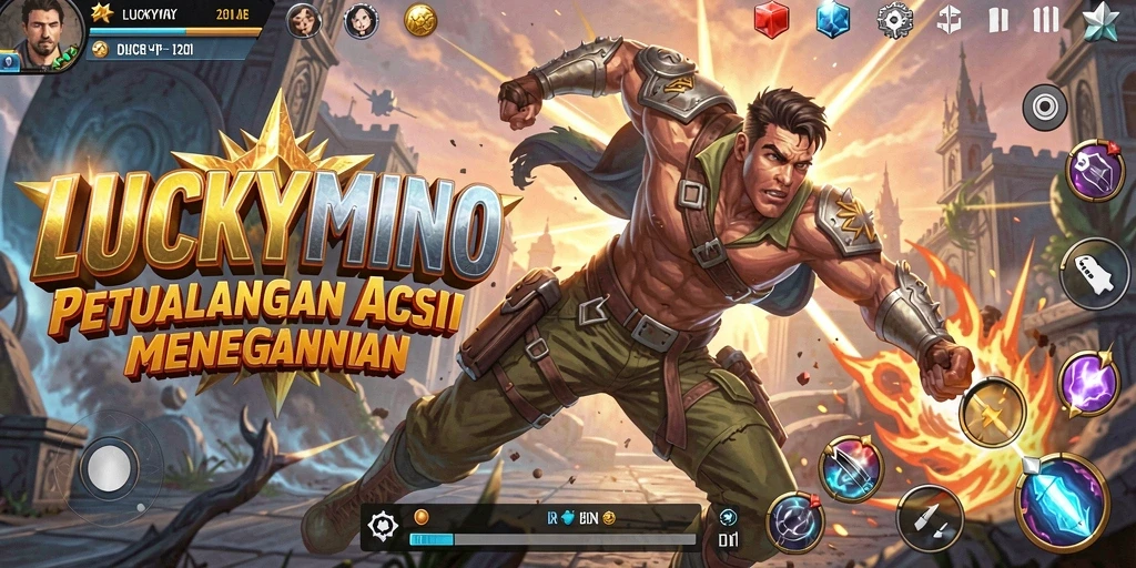 Tampilan gameplay mendebarkan dari LUCKYMINO dalam aksi penuh.