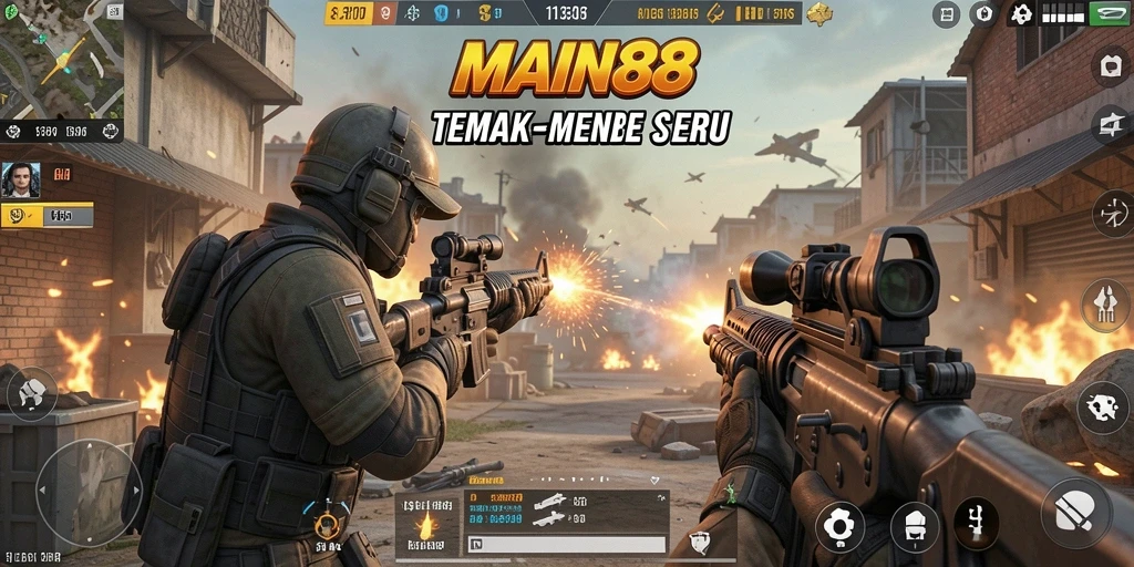 Screenshot utama menunjukkan aksi tembak-menembak yang memukau dalam <strong>MAIN88</strong>.