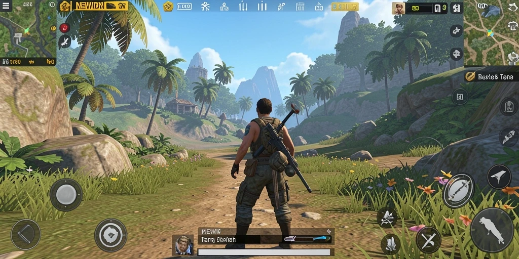 Tampilan gameplay <strong>NEWIDN</strong> yang menakjubkan di dunia terbuka.