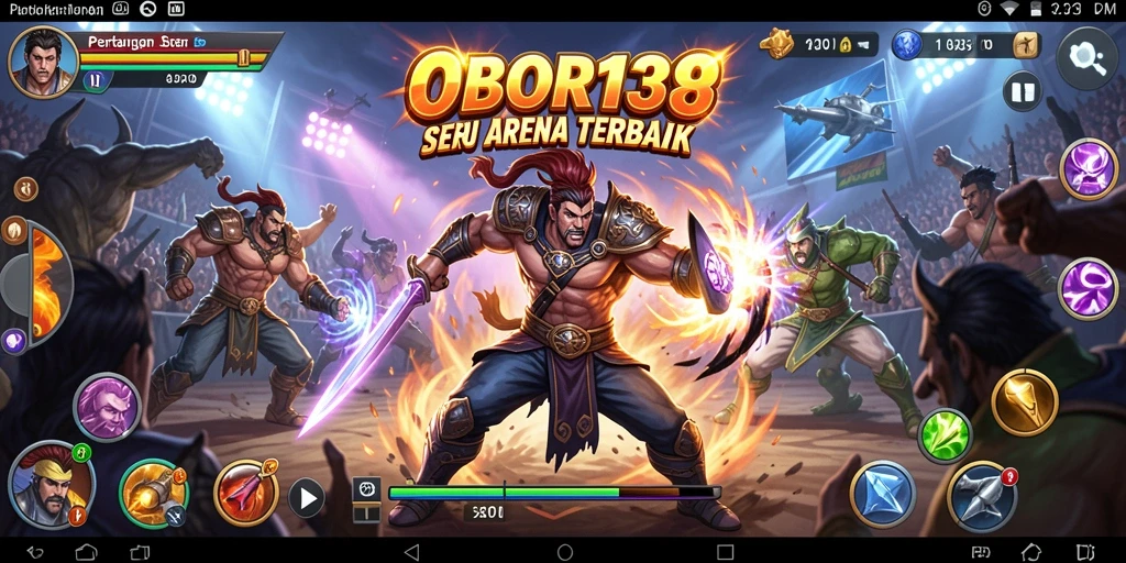 Tampilan gameplay OBOR138 menunjukkan aksi dan pertarungan mendebarkan.