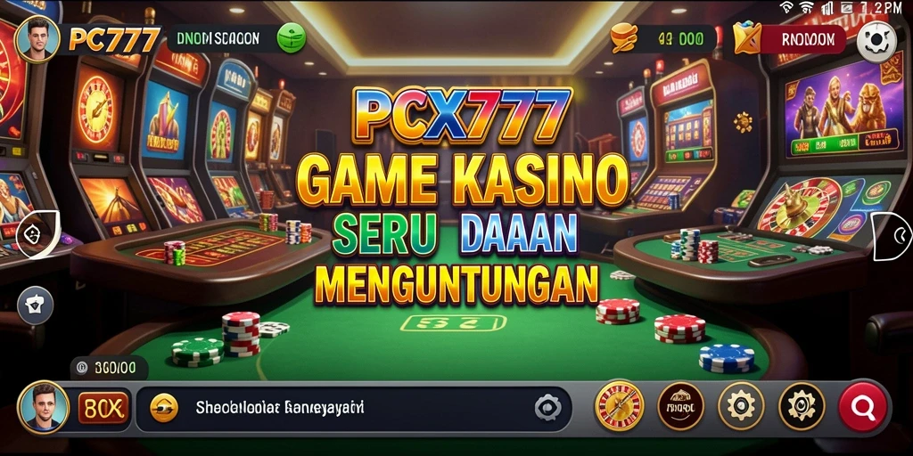Tampilan gameplay menarik dari PCX777 dengan fitur kasino yang seru.