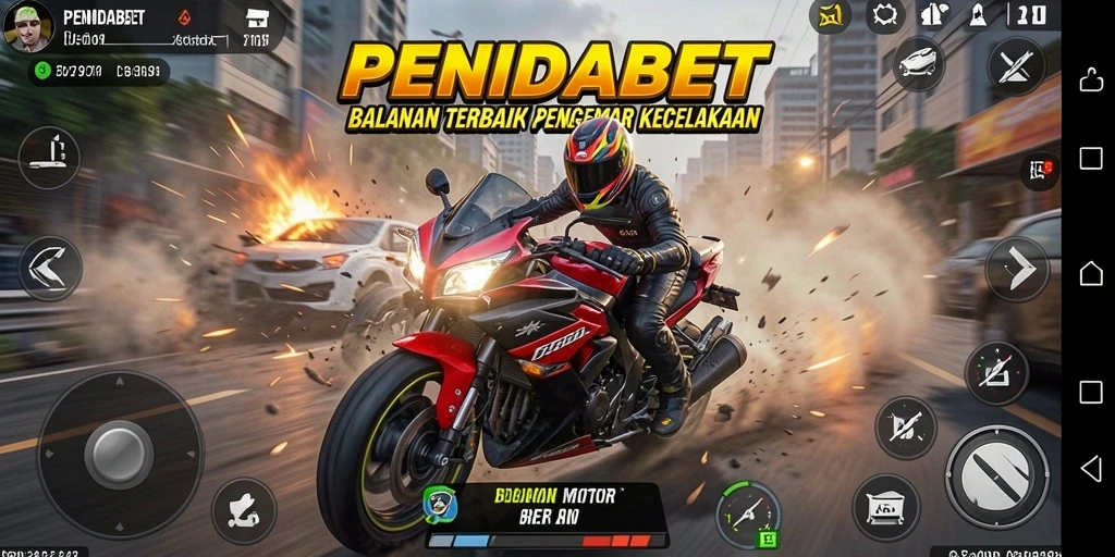 Gameplay seru dalam balapan motor PENIDABET yang menegangkan.