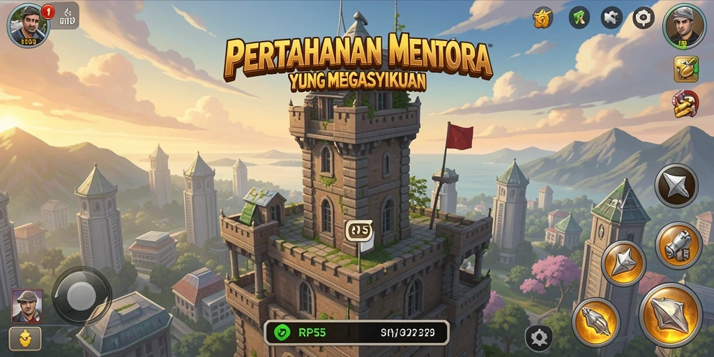 Tampilan RPG yang menarik dalam gameplay Tower Defense yang seru.