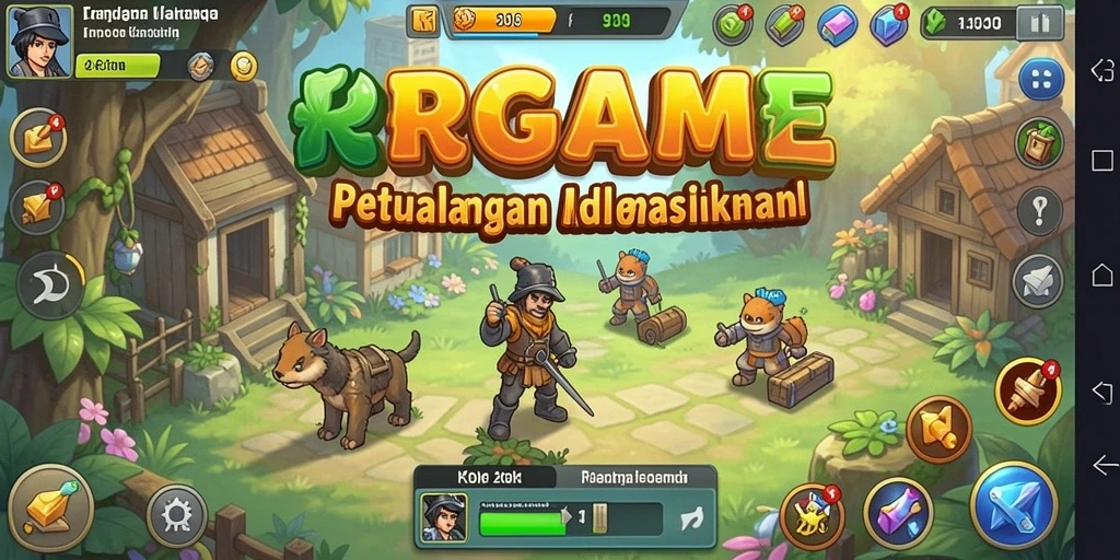 Screenshot RPGAME menunjukkan aksi gameplay Idle yang menarik.