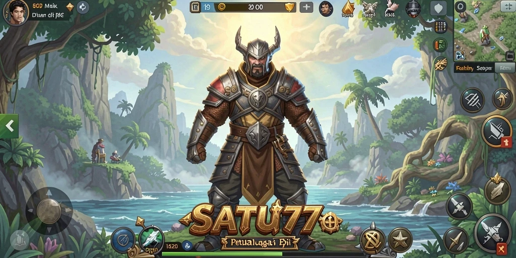 Screenshot SATU77 menampilkan aksi pertarungan seru dan pemandangan yang menakjubkan.