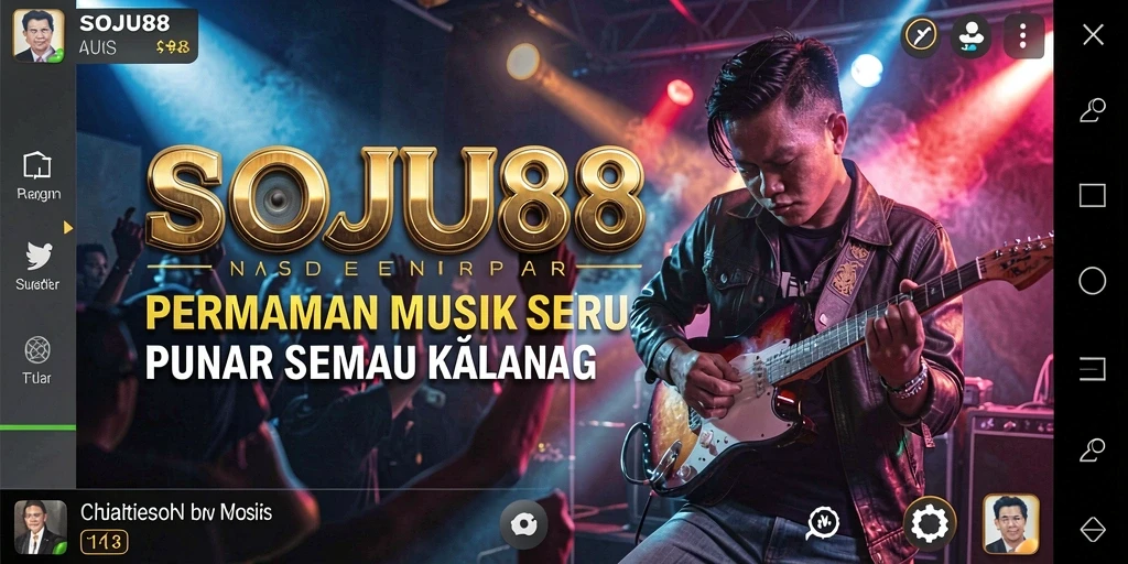 Tampilan gameplay seru dalam SOJU88 dengan berbagai pilihan lagu.