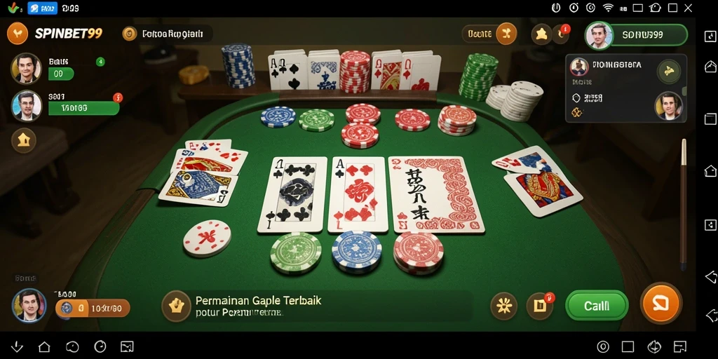 Tampilan gameplay SPINBET99 yang seru dengan fitur Gaple.